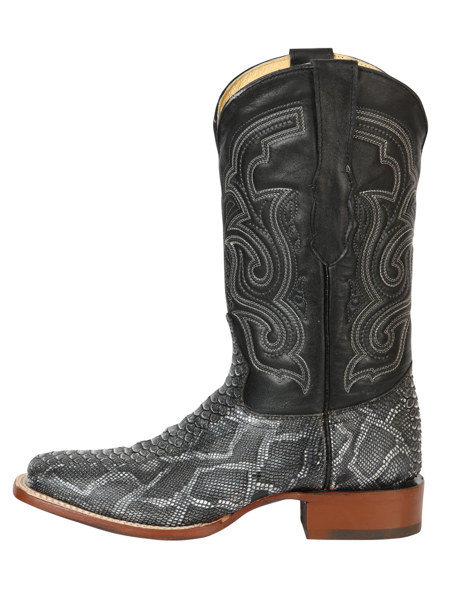 El General Men's Python Imitation Rodeo Boots - Gray 45432