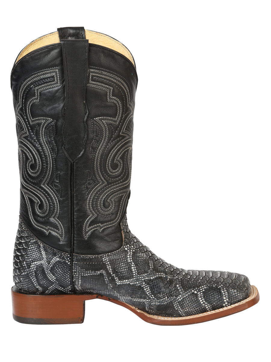 El General Men's Python Imitation Rodeo Boots - Gray 45432