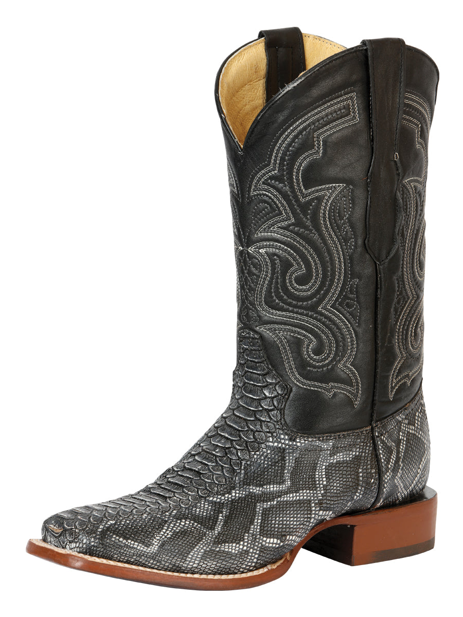 El General Men's Python Imitation Rodeo Boots - Gray 45432