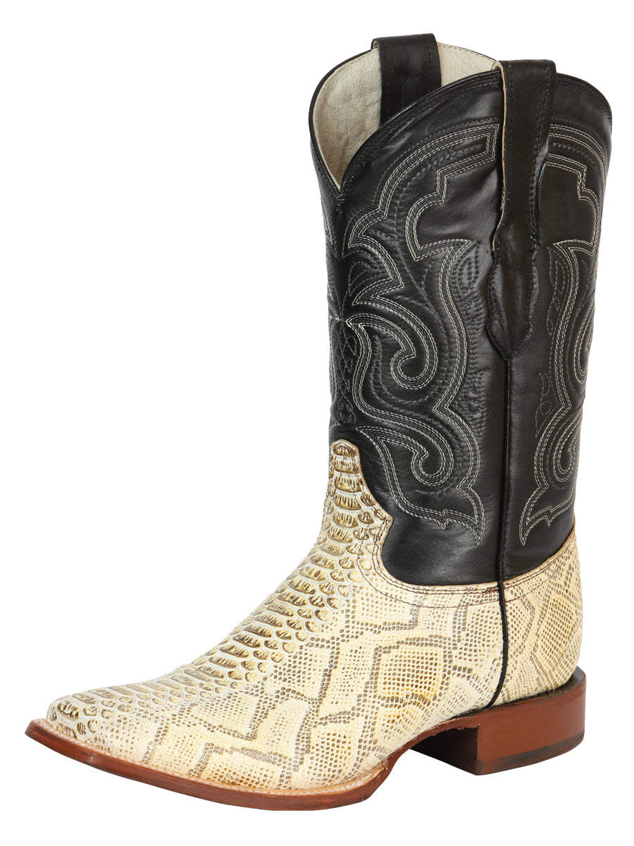 El General Men's Python Imitation Rodeo Boots - Natural 45436