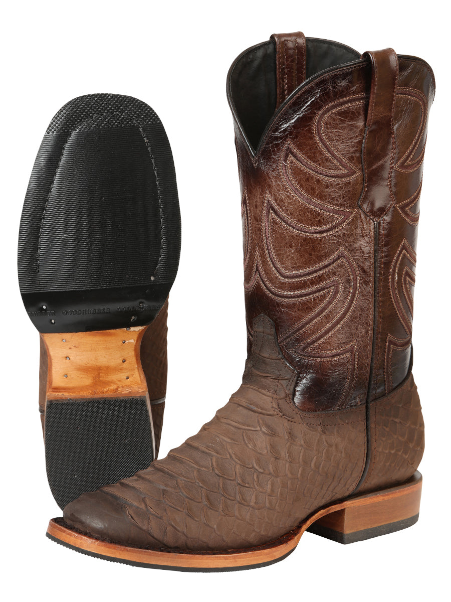 El General Men's Rodeo Boot Imitation Python - Brown 45562