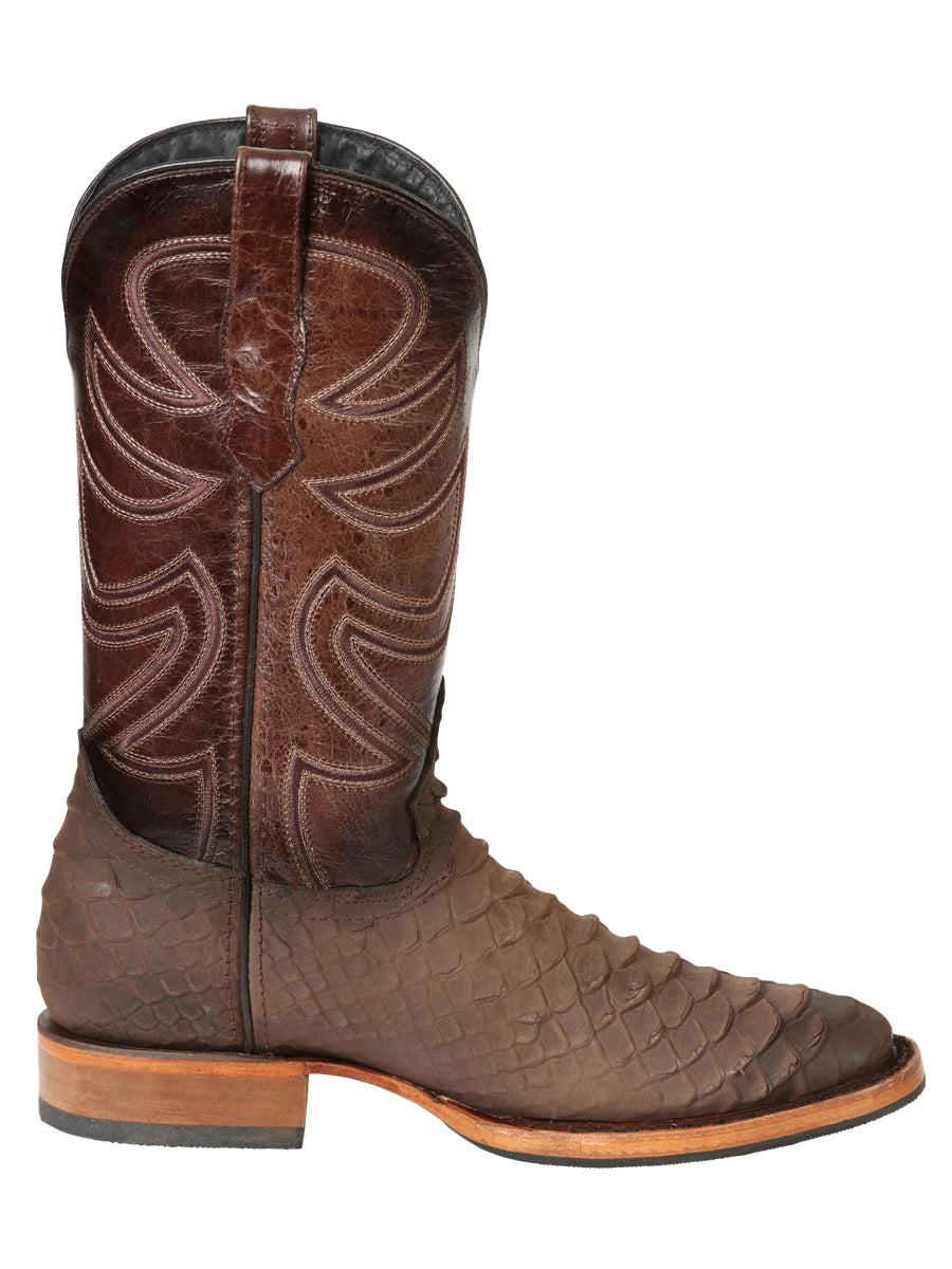 El General Men's Rodeo Boot Imitation Python - Brown 45562