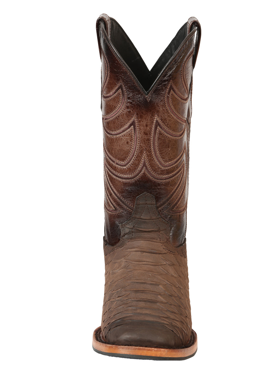 El General Men's Rodeo Boot Imitation Python - Brown 45562
