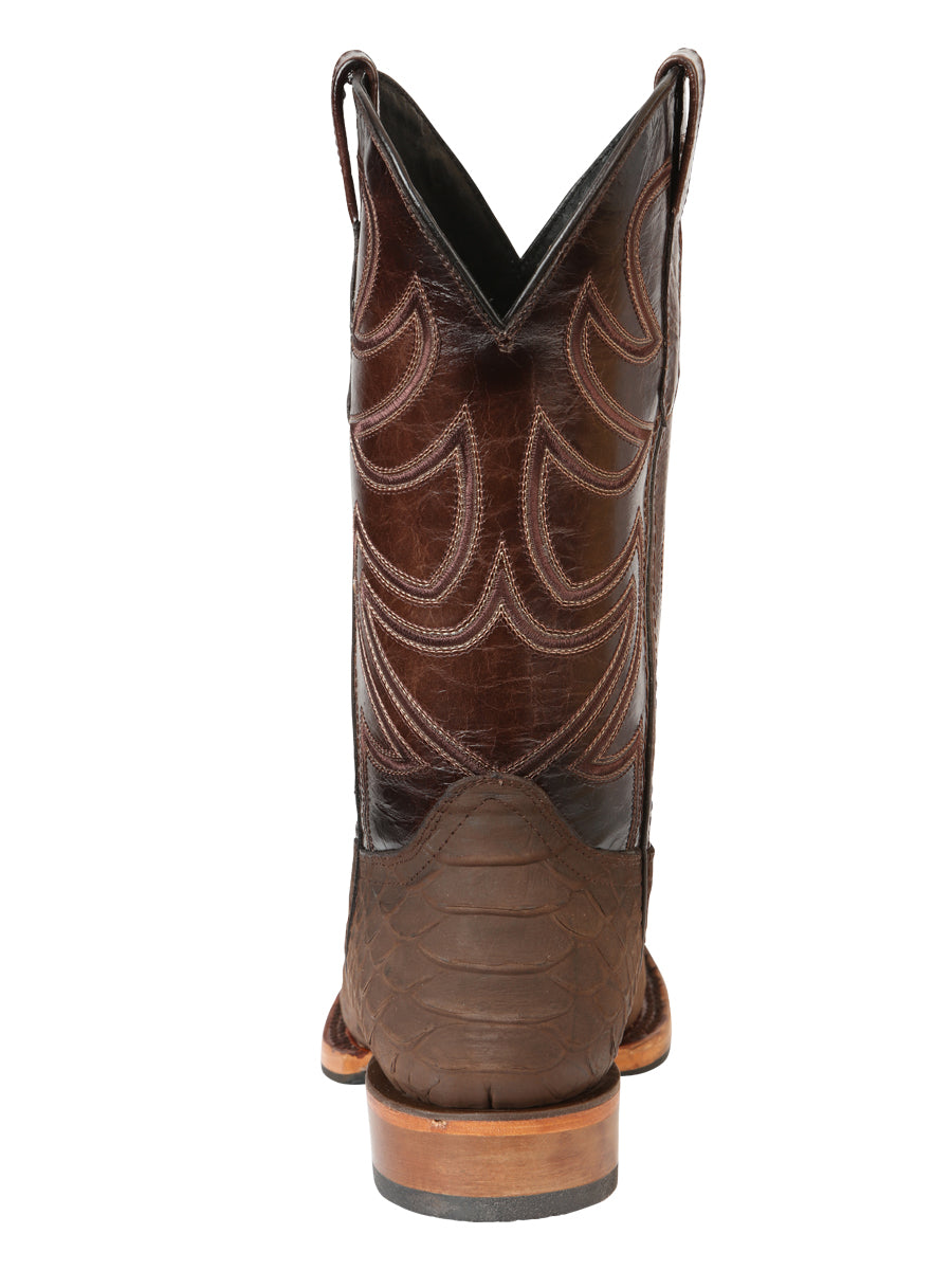 El General Men's Rodeo Boot Imitation Python - Brown 45562