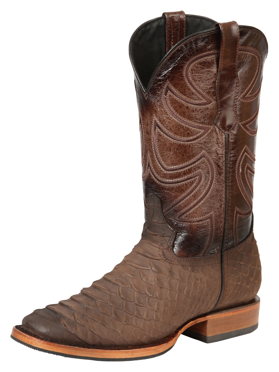 El General Men's Rodeo Boot Imitation Python - Brown 45562