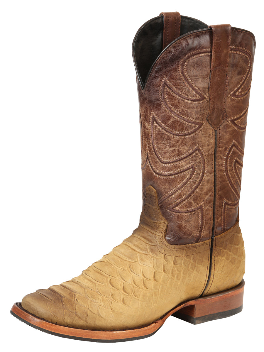 El General Men's Rodeo Boot Imitation Python - Honey 45563