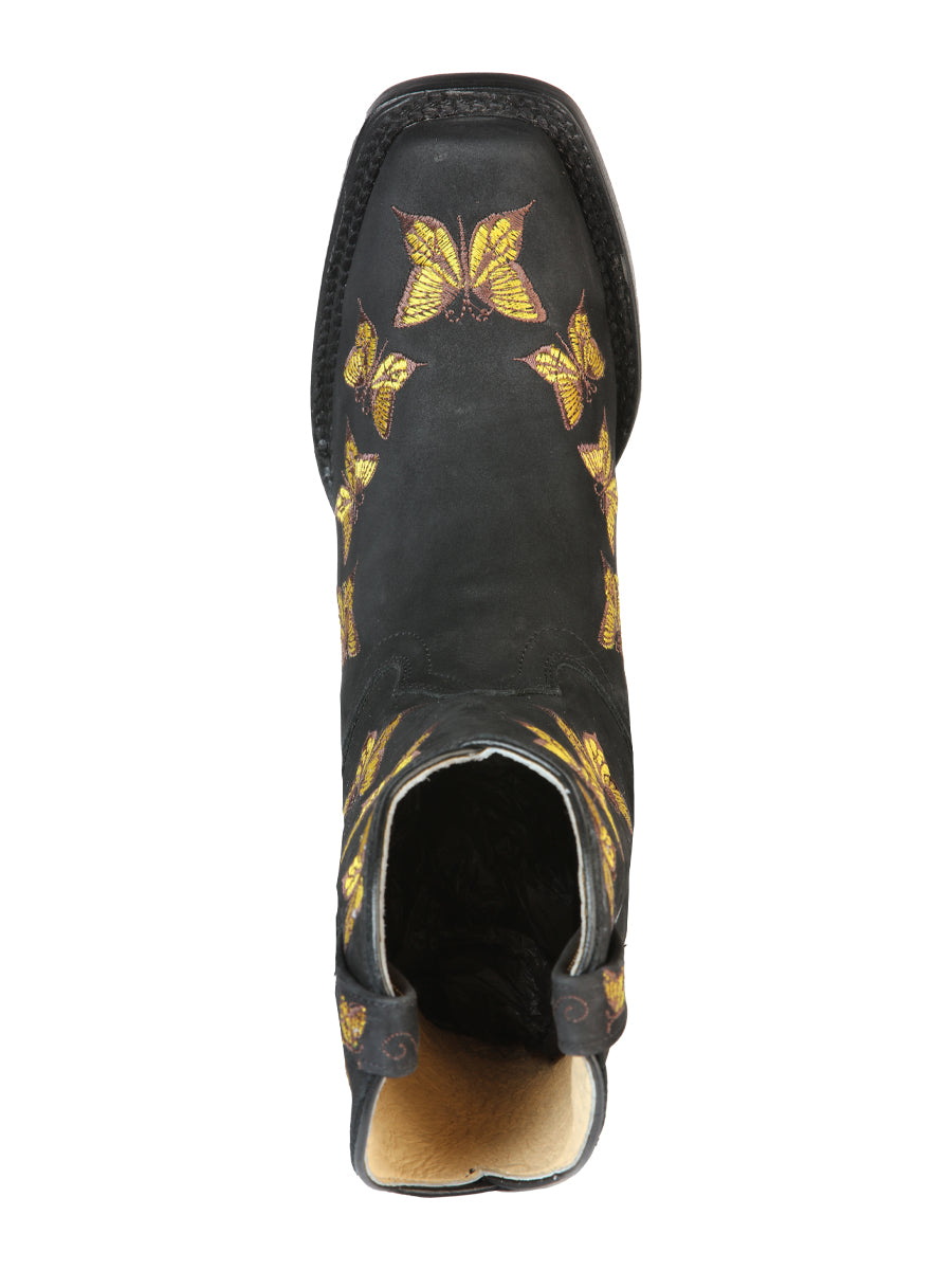 El General Womens Rodeo Boot - Nubuck Black 51220