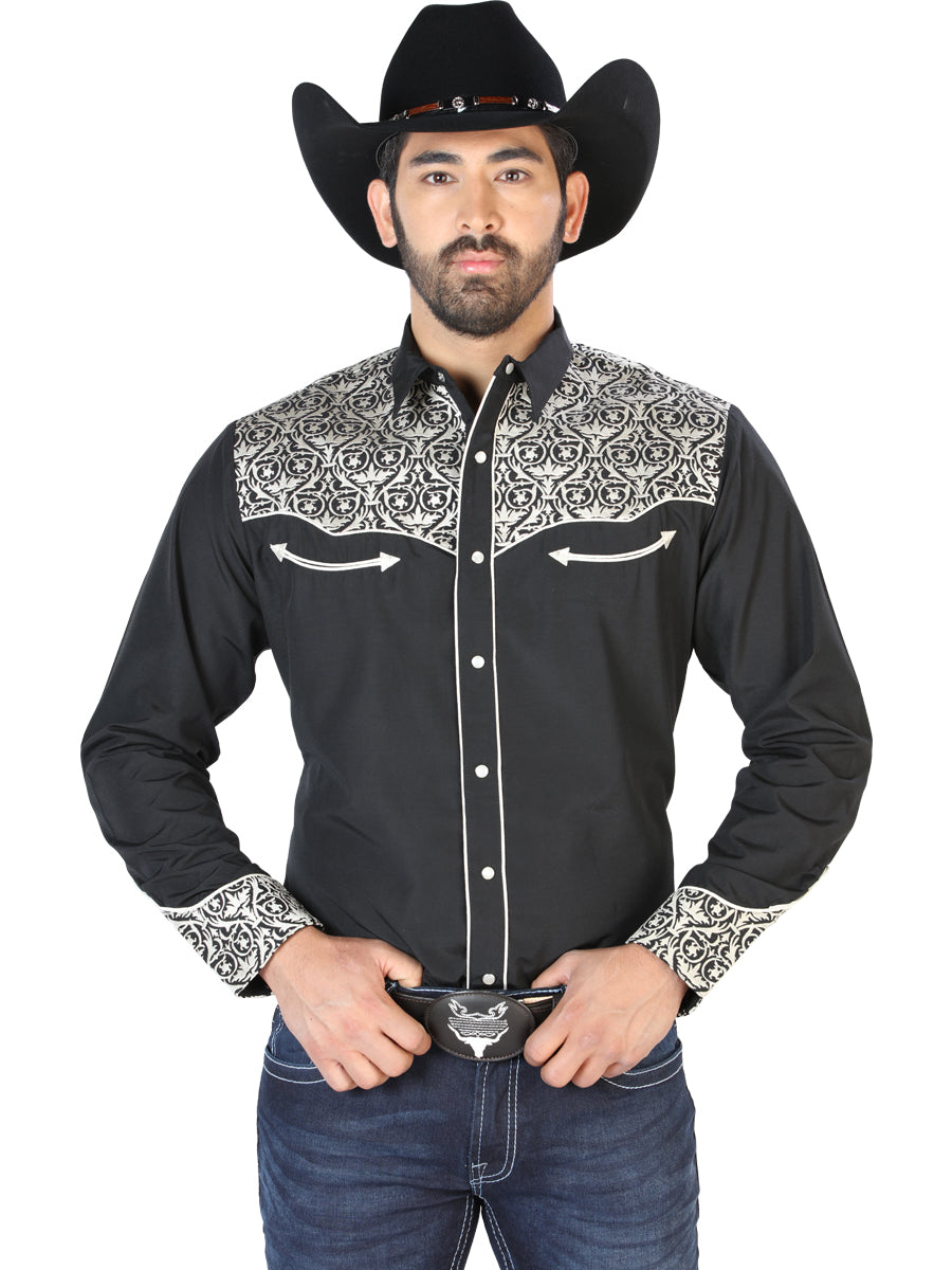 The Lord of the Skies Embroidery Shirt Black/Beige 126704