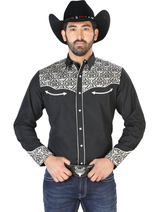 The Lord of the Skies Embroidery Shirt Black/Beige 126704