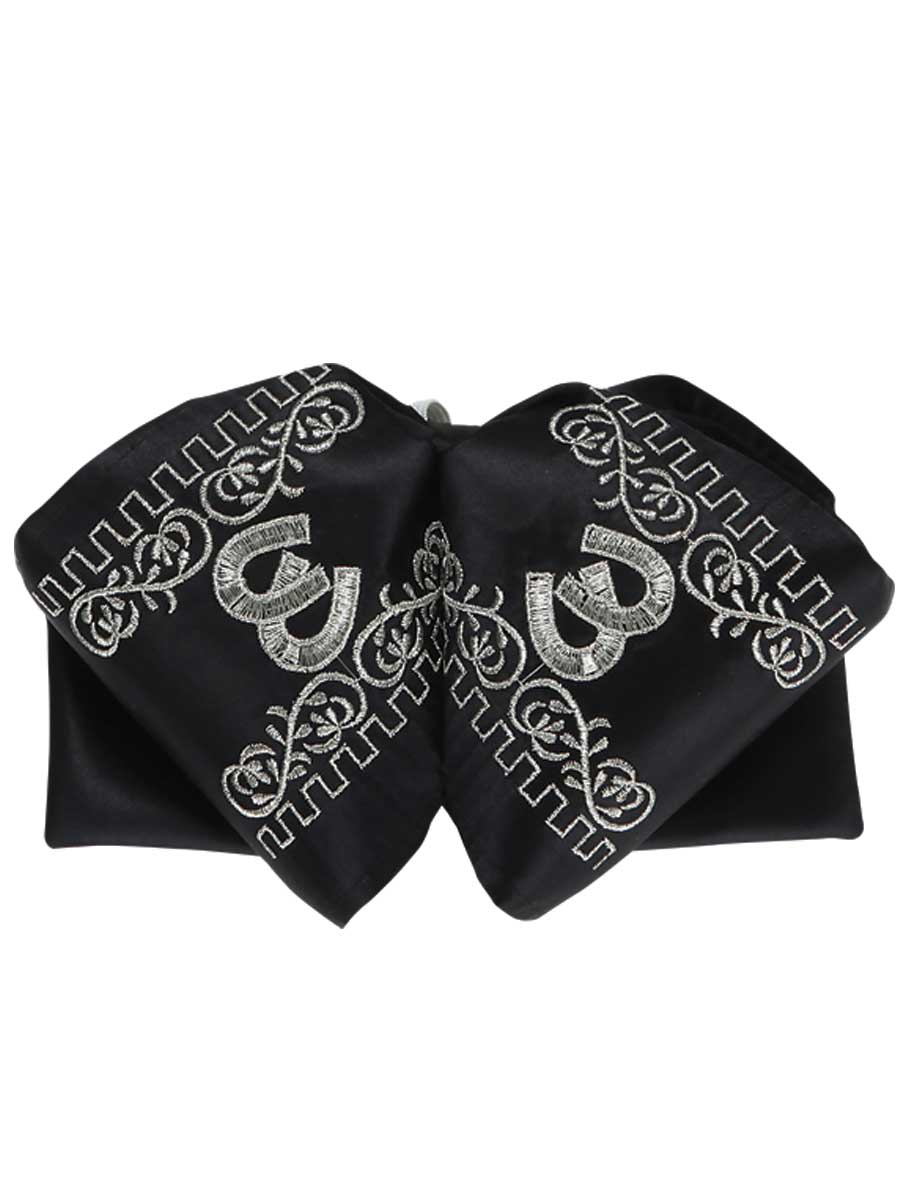 Adult
 Mexican Charro Bow Tie 100% Polyester Black/Silver 600134