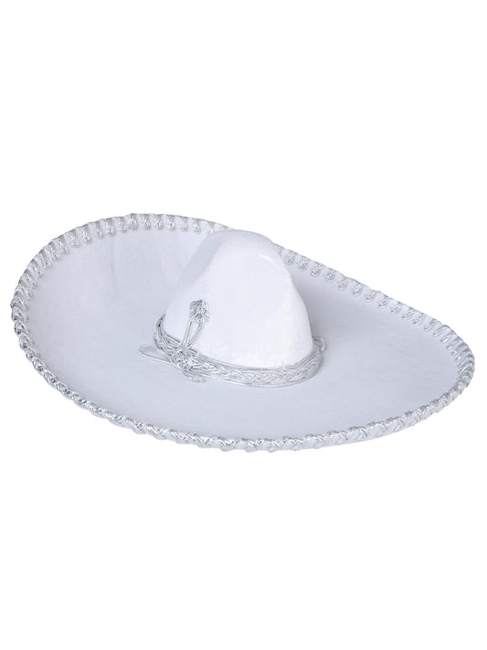 Adult
 Mexican Charro Hat Velvet White/Silver 600699