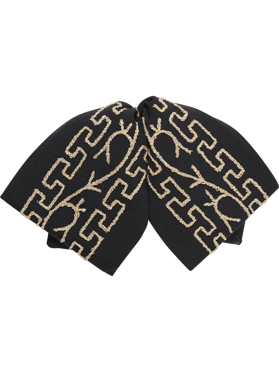 Adult
 Mexican Charro Bow Tie 100% Polyester Black/Gold 601111