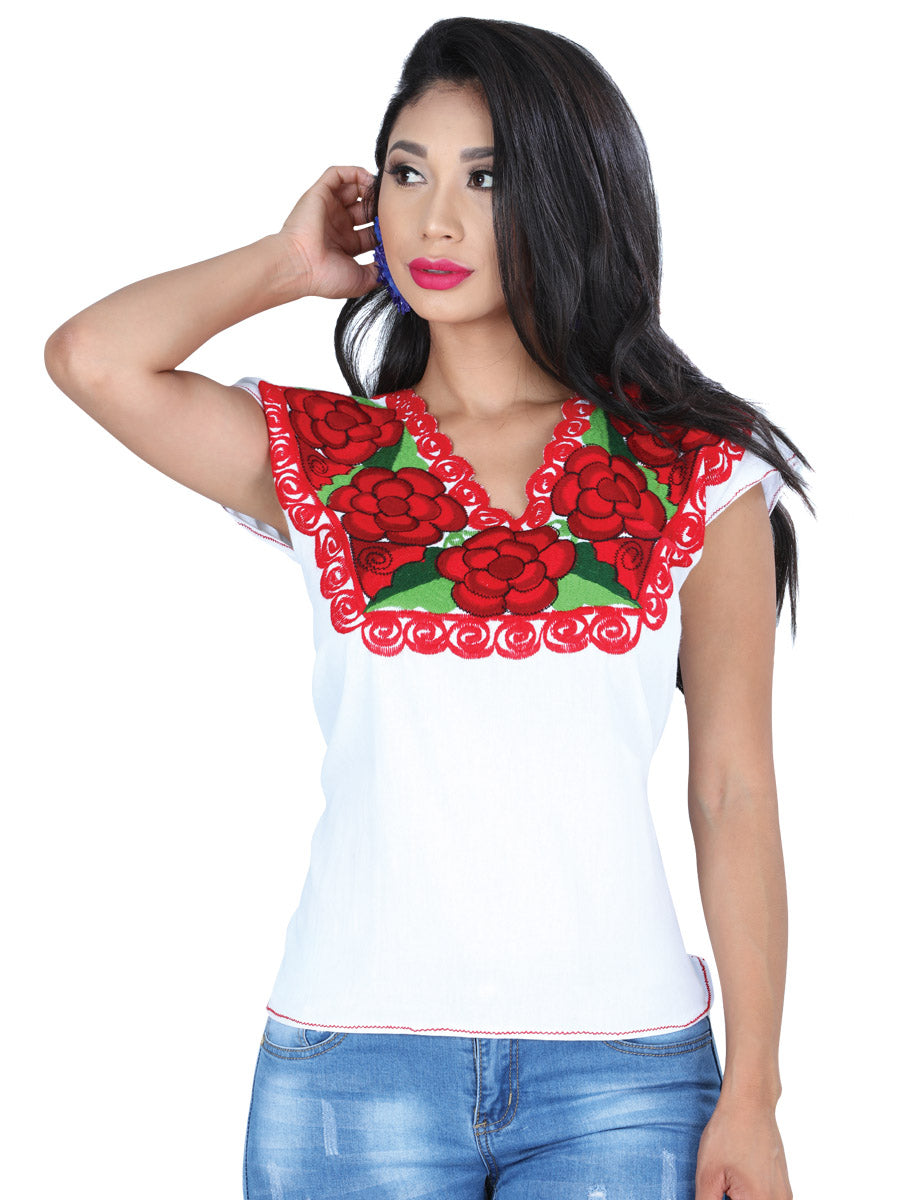 Artisanal Embroidered Blouse 100% Cotton White 601401