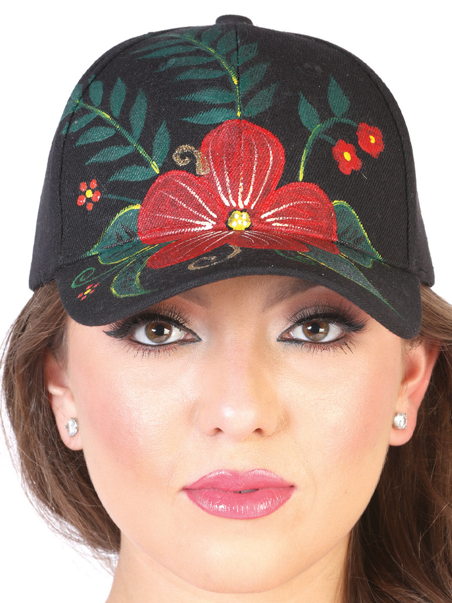 Artisanal Hand Painted Cap 60% Polyester, 40% Nylon Black 602670