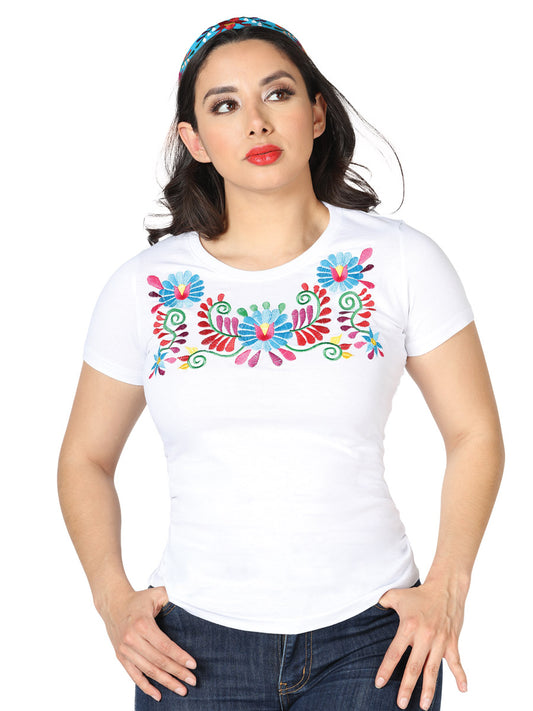 Artisanal Embroidered T Shirt White 602757