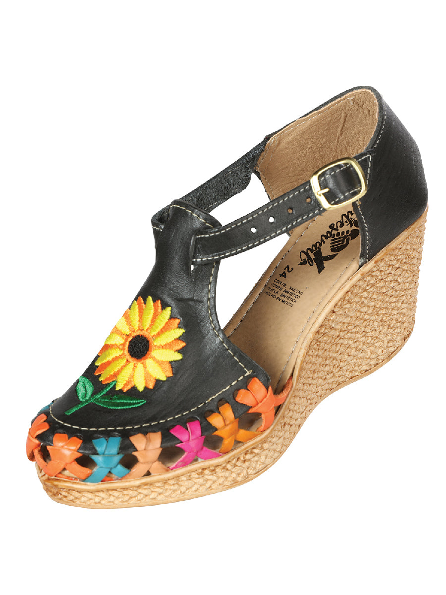 Mexican Artisanal Sandals Leather Black 603313